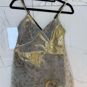 Vera Wang Gold and Black Double Cami